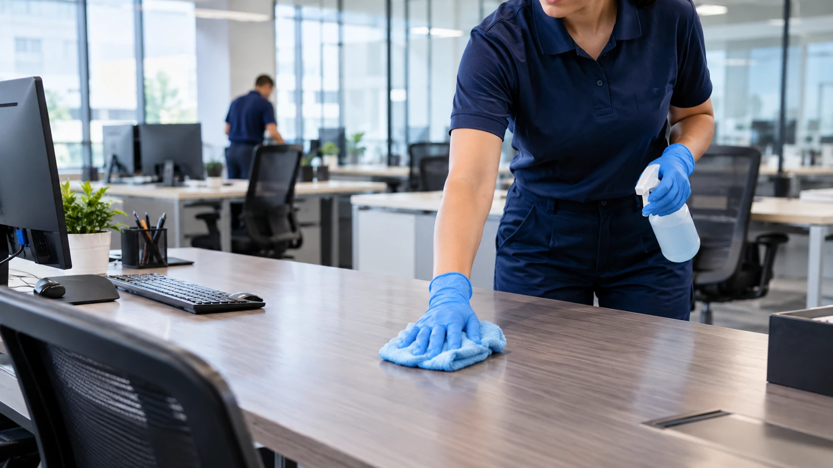 Professional routine office cleaning